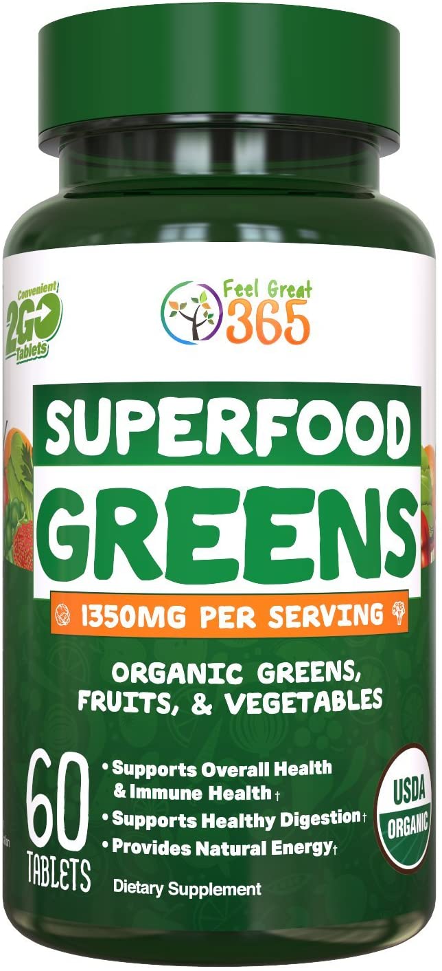 Feel Great 365- Super Greens supplement - Fruit and Vegetable Supplements - Top 10 best Vegetable supplements