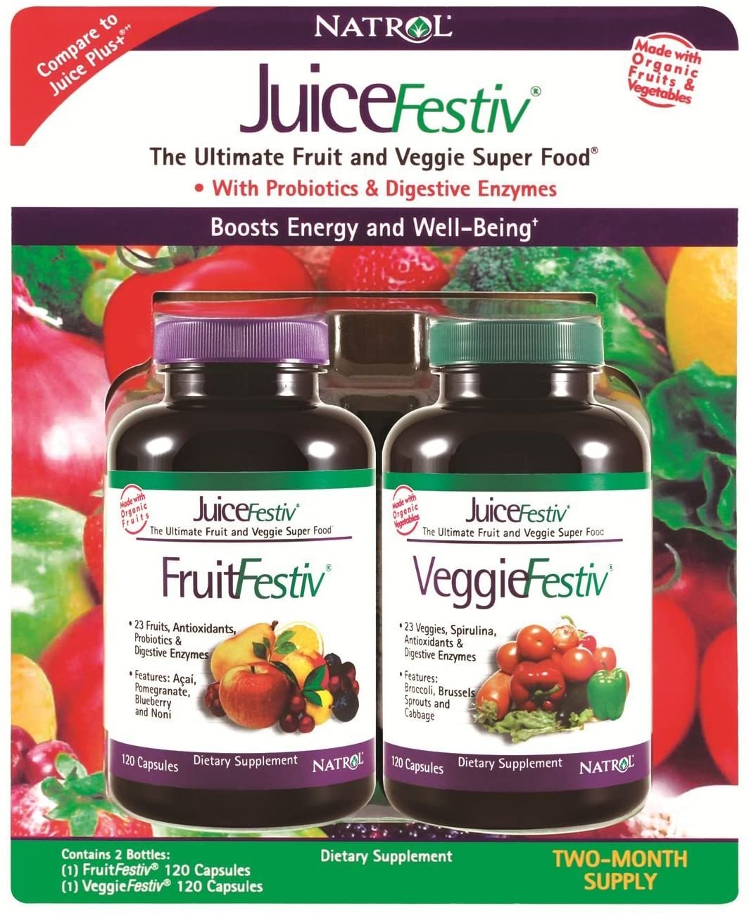 Natrol JuiceFestiv Daily Fruit & Veggie - Top 10 Fruit and Vegetable supplements