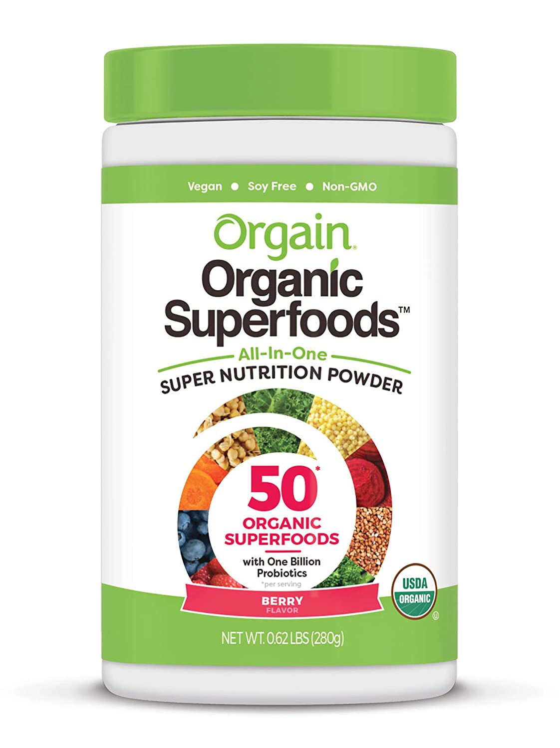 Orgain Organic Green Superfoods Berry - Powder Fruit and Vegetable Supplements - Top 10 best fruit and Vegetable supplements